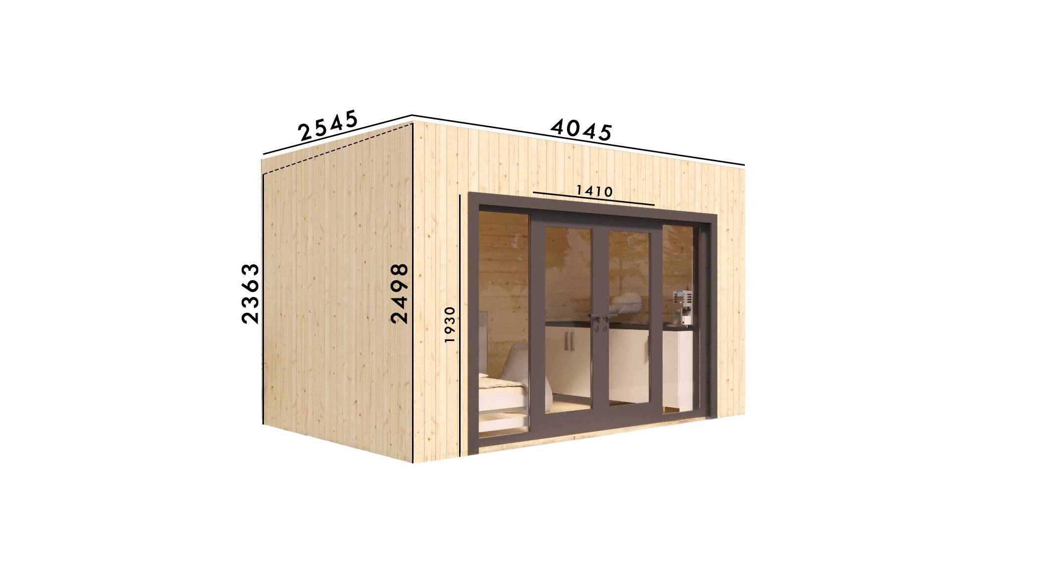 Extension bois FAROA 10m² – Bureau de jardin habitable