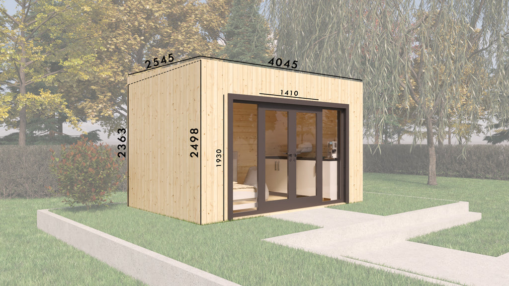 Extension bois FAROA 10m² – Bureau de jardin habitable