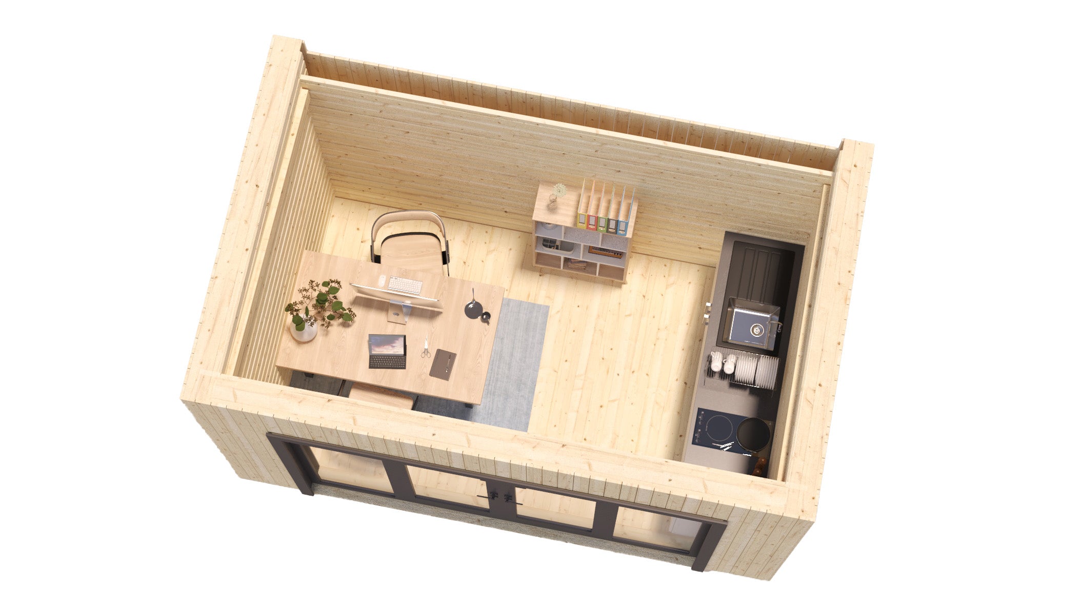Extension bois FAROA 10m² – Bureau de jardin habitable