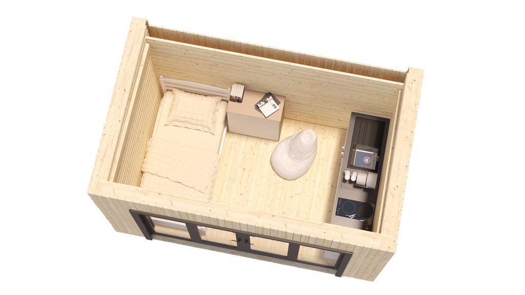 Extension bois FAROA 10m² – Bureau de jardin habitable