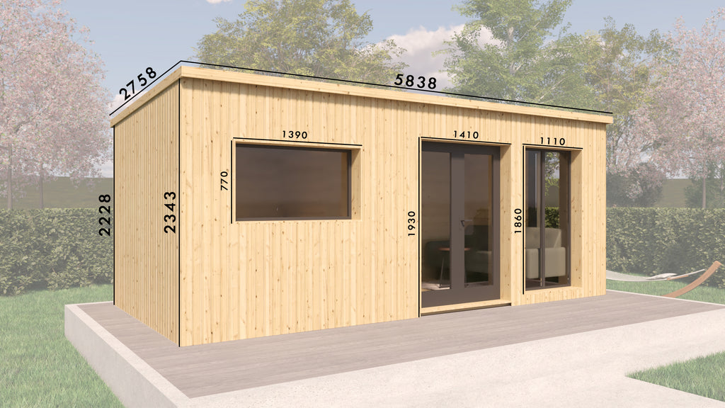 Studio de jardin bois BOTANICA 16m² – Une chambre indépendante