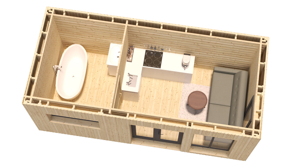 Studio de jardin bois BOTANICA 16m² – Une chambre indépendante