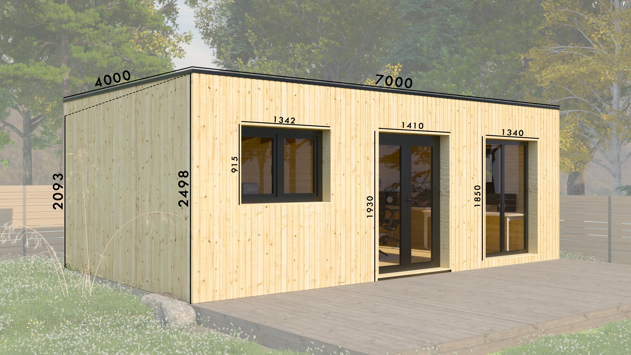 Studio de jardin bois FICO 28m² – Studio de jardin habitable