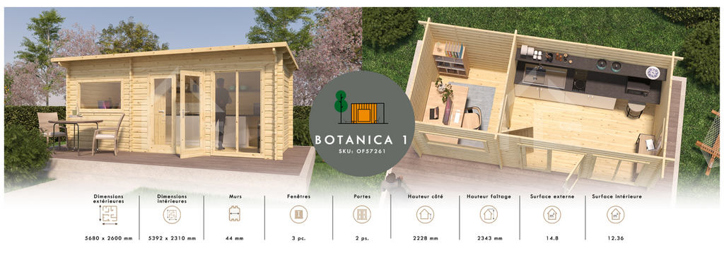 Studio de jardin bois BOTANICA 16m² – Une chambre indépendante
