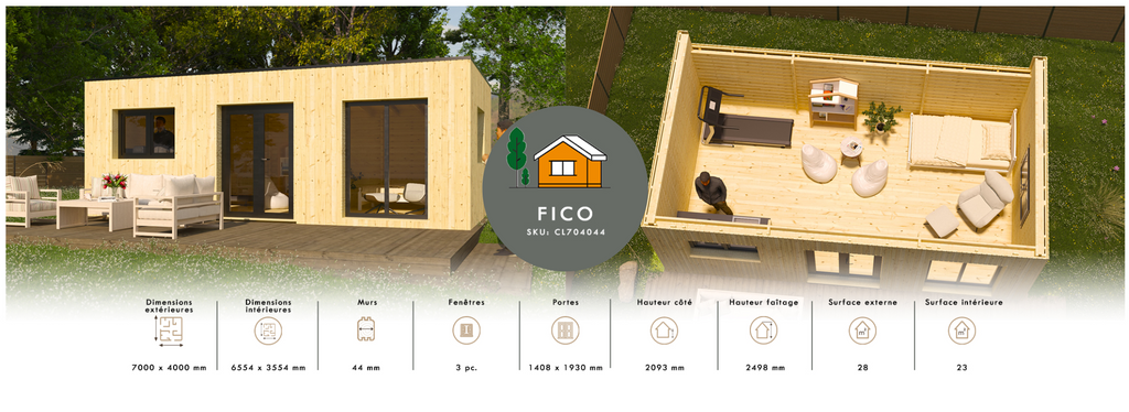 Studio de jardin bois FICO 28m² – Studio de jardin habitable